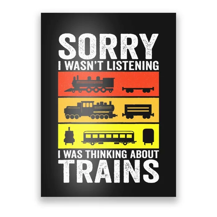 Retro Train Lover Conductor Costume Funny Train Boy Poster