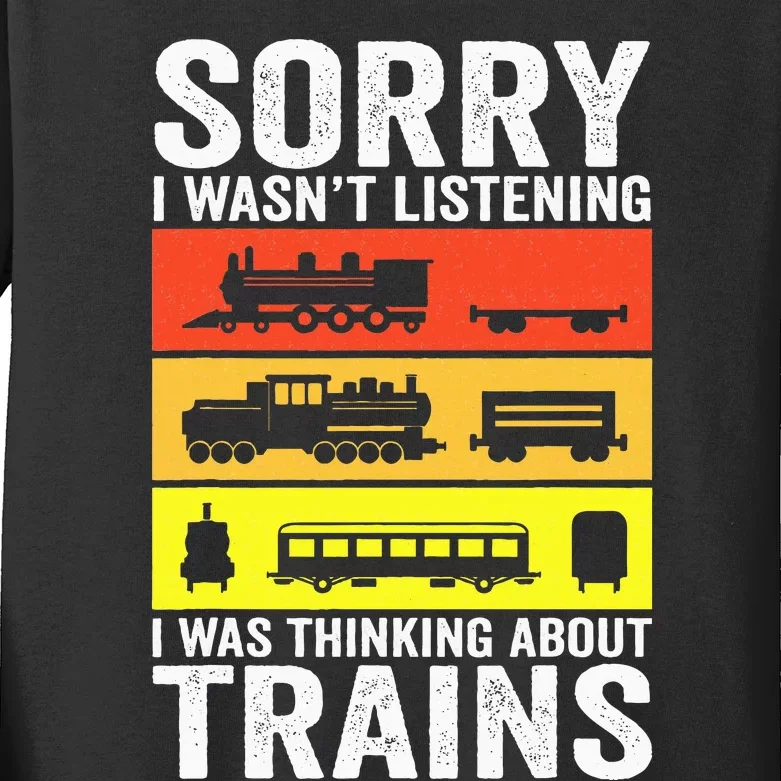 Retro Train Lover Conductor Costume Funny Train Boy Kids Long Sleeve Shirt