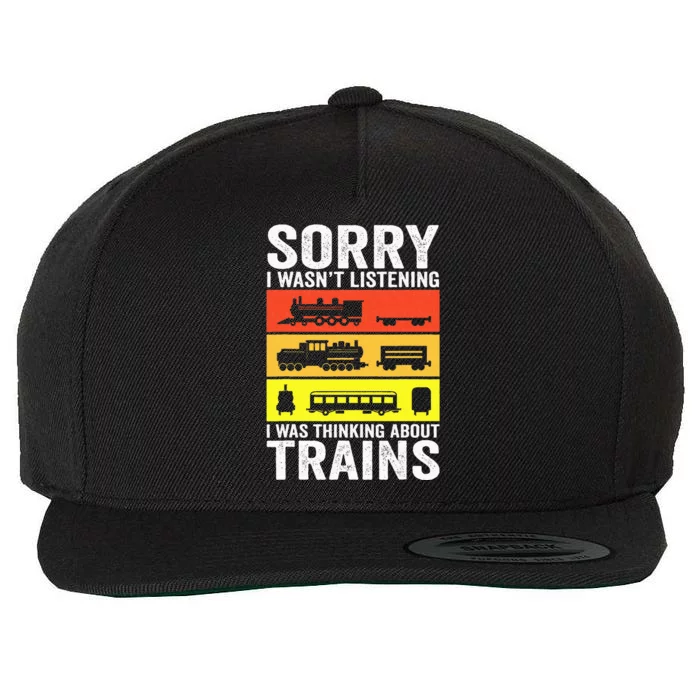 Retro Train Lover Conductor Costume Funny Train Boy Wool Snapback Cap