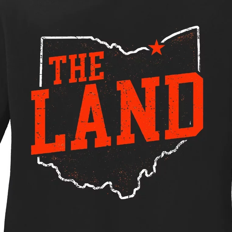 Retro The Land Cleveland Ohio Travel Souvenir Ladies Long Sleeve Shirt