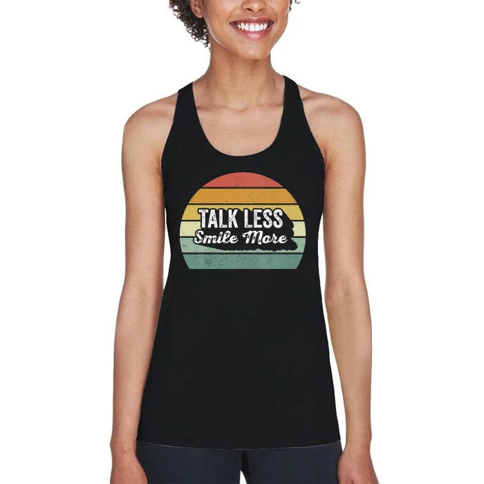 Retro Talk Less Smile More Historic Hamilton Women's Racerback Tank