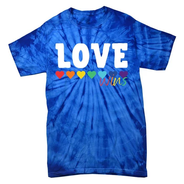 Rainbow Themed Love Wins Gift For Lgbtqia Pride Gift Tie-Dye T-Shirt