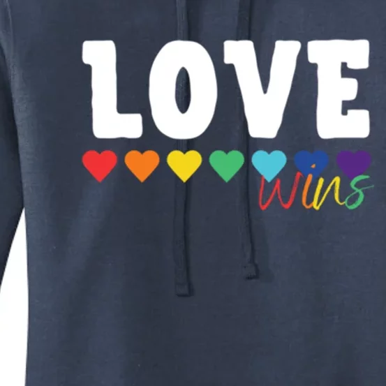 Rainbow Themed Love Wins Gift For Lgbtqia Pride Gift Women's Pullover Hoodie