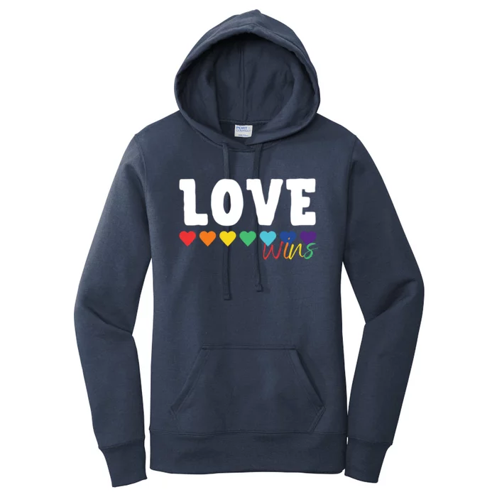 Rainbow Themed Love Wins Gift For Lgbtqia Pride Gift Women's Pullover Hoodie