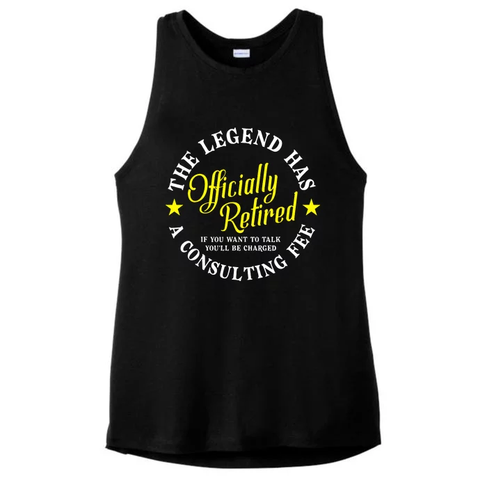 Retirement The Legend Has Officially Retired Ladies Tri-Blend Wicking Tank