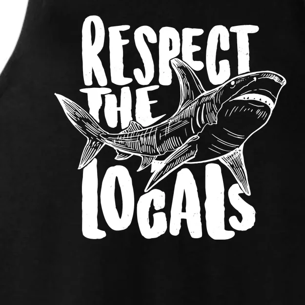 Respect The Locals Shark Week Lover Ladies Tri-Blend Wicking Tank