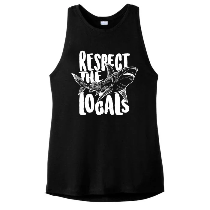 Respect The Locals Shark Week Lover Ladies Tri-Blend Wicking Tank