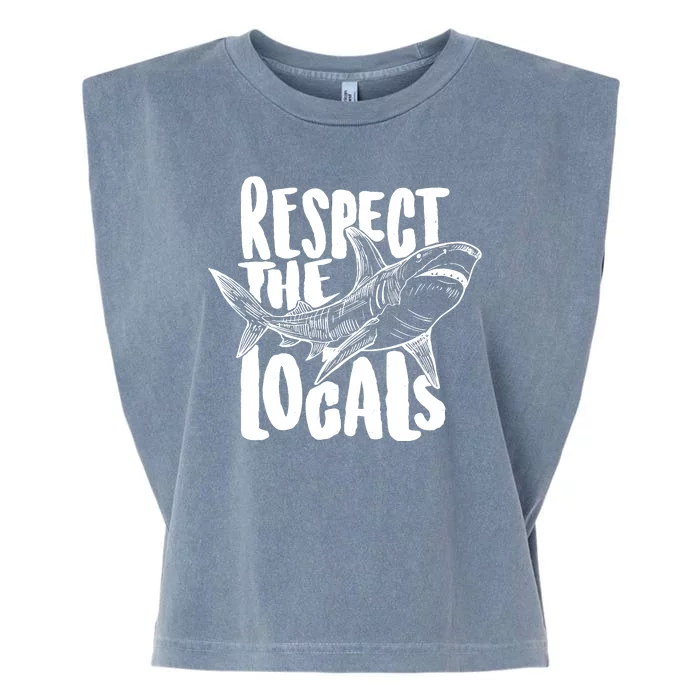 Respect The Locals Shark Week Lover Garment-Dyed Women's Muscle Tee