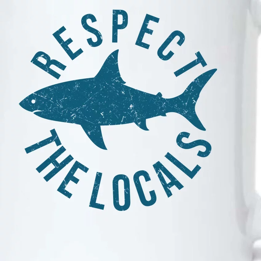 Respect The Locals Warning Shark Week Black Color Changing Mug