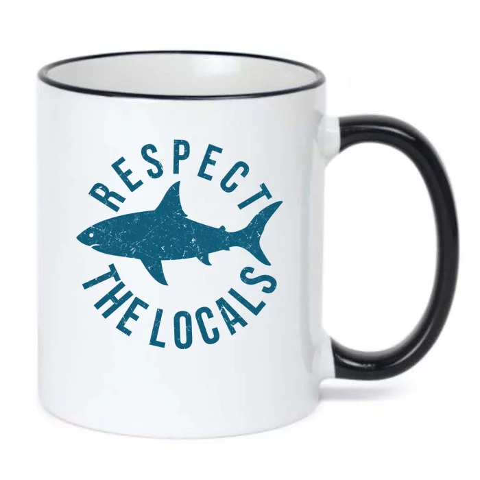 Respect The Locals Warning Shark Week Black Color Changing Mug