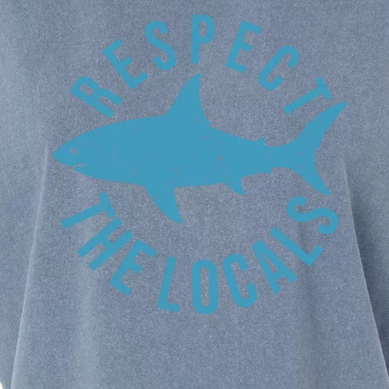 Respect The Locals Warning Shark Week Garment-Dyed Women's Muscle Tee