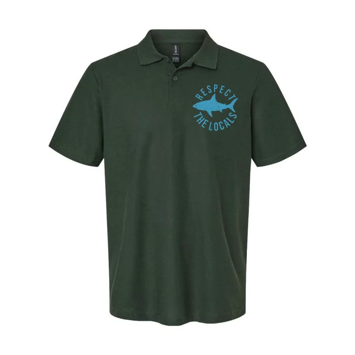 Respect The Locals Warning Shark Week Softstyle Adult Sport Polo