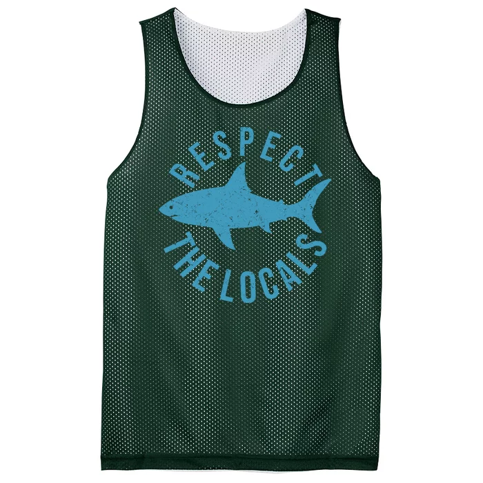 Respect The Locals Warning Shark Week Mesh Reversible Basketball Jersey Tank