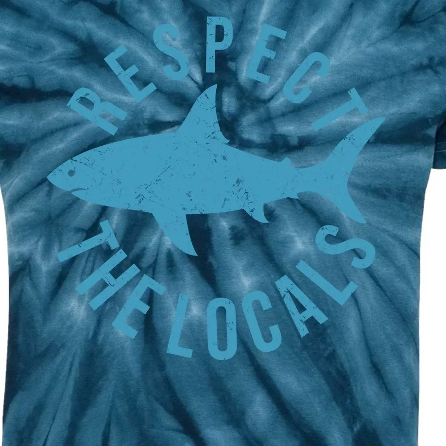 Respect The Locals Warning Shark Week Kids Tie-Dye T-Shirt