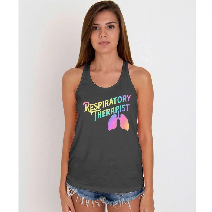 Respiratory Therapist Lung Therapy Pulmonology Nurse Week Women's Knotted Racerback Tank