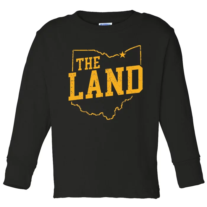 Retro The Land Cleveland Ohio Classic Throwback Souvenir Toddler Long Sleeve Shirt