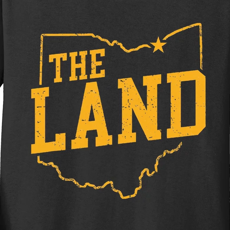 Retro The Land Cleveland Ohio Classic Throwback Souvenir Kids Long Sleeve Shirt