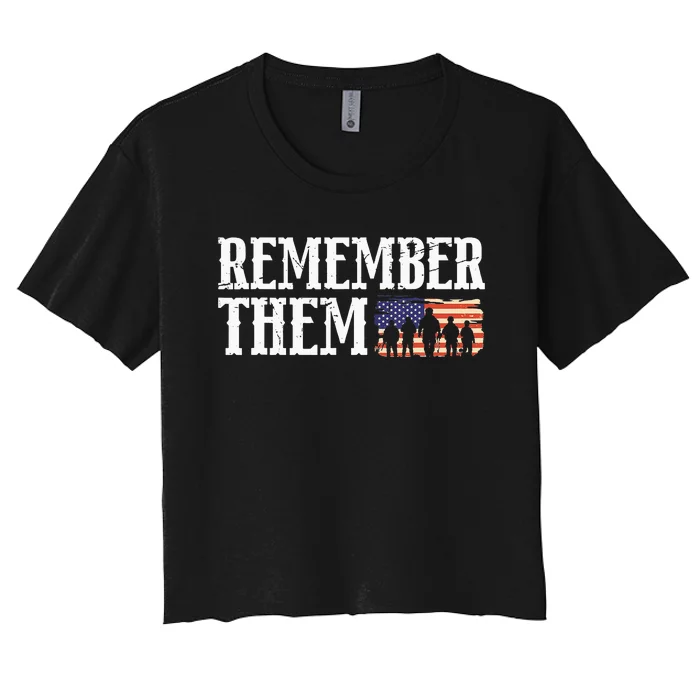 Remember Them Memorial Day Fallen Veterans Women's Crop Top Tee