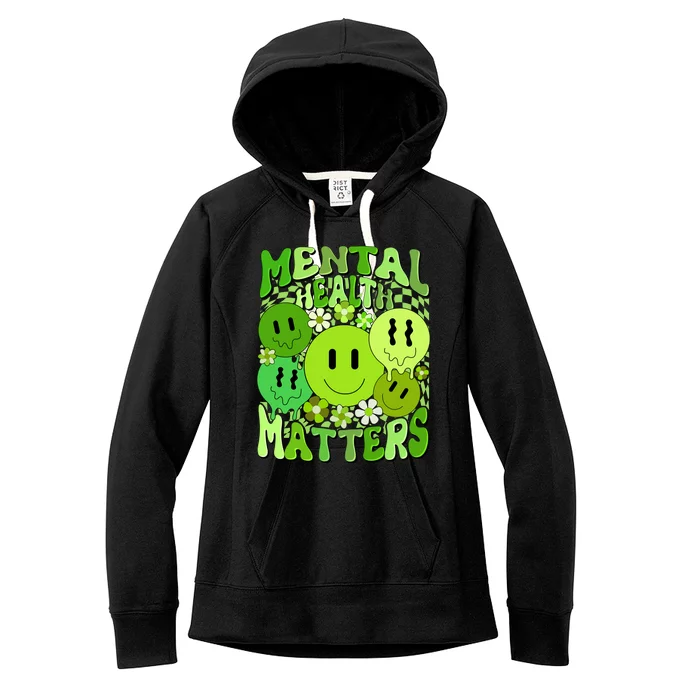 Retro Trippy Mental Health Matters Women's Fleece Hoodie