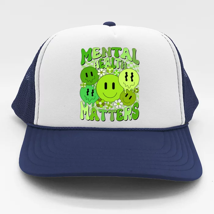 Retro Trippy Mental Health Matters Trucker Hat