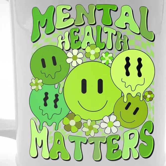 Retro Trippy Mental Health Matters Front & Back Beer Stein