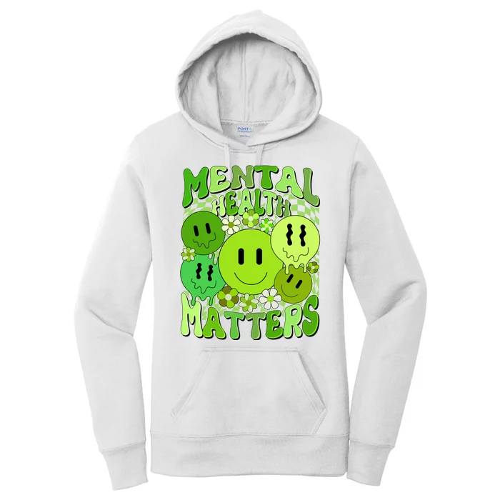 Retro Trippy Mental Health Matters Women's Pullover Hoodie