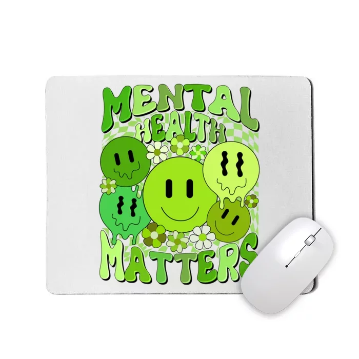 Retro Trippy Mental Health Matters Mousepad