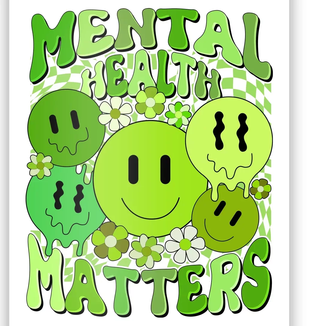 Retro Trippy Mental Health Matters Poster