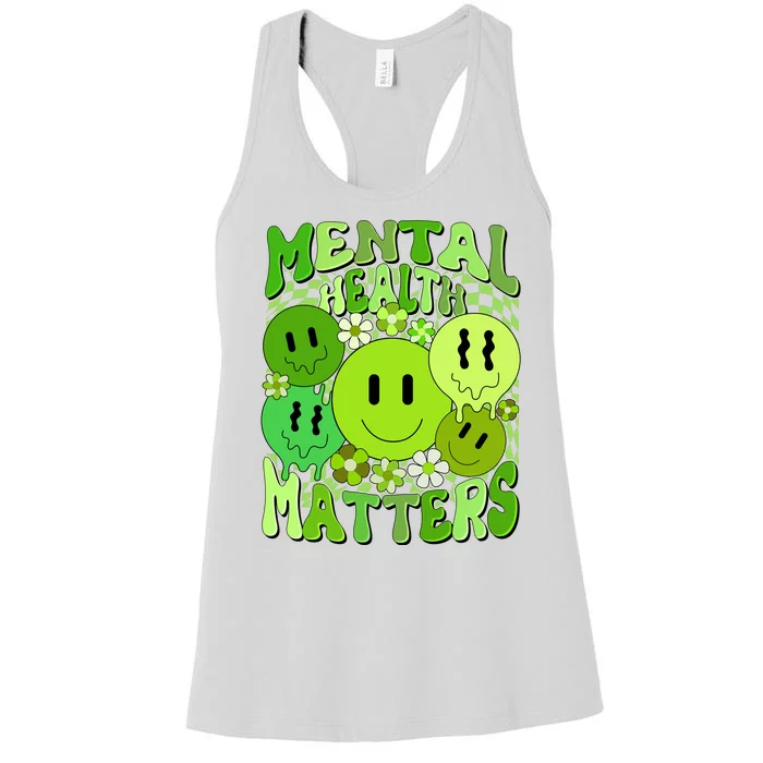 Retro Trippy Mental Health Matters Women's Racerback Tank