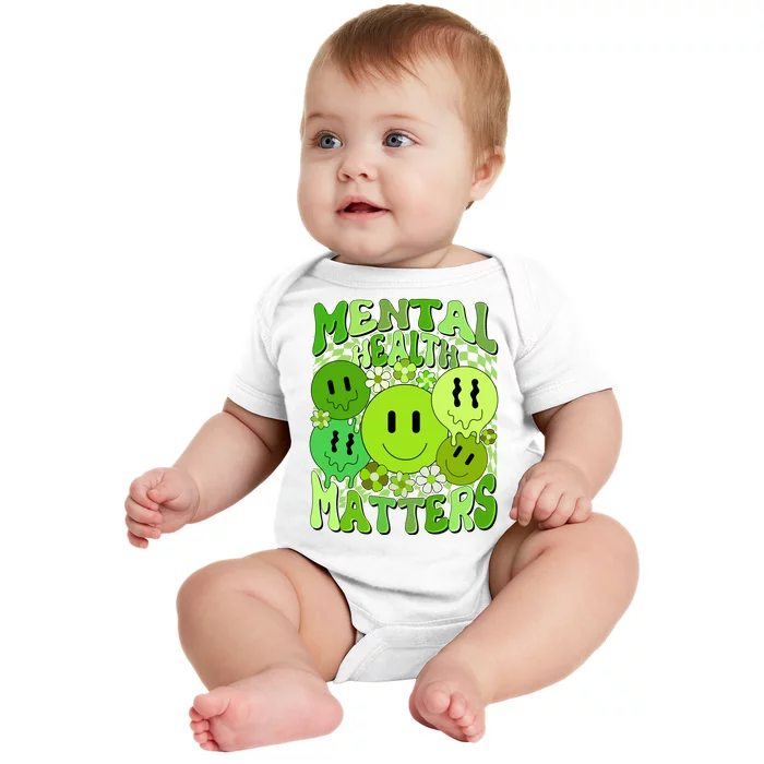 Retro Trippy Mental Health Matters Baby Bodysuit