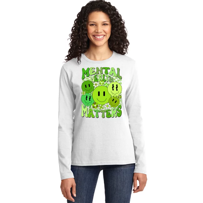 Retro Trippy Mental Health Matters Ladies Long Sleeve Shirt