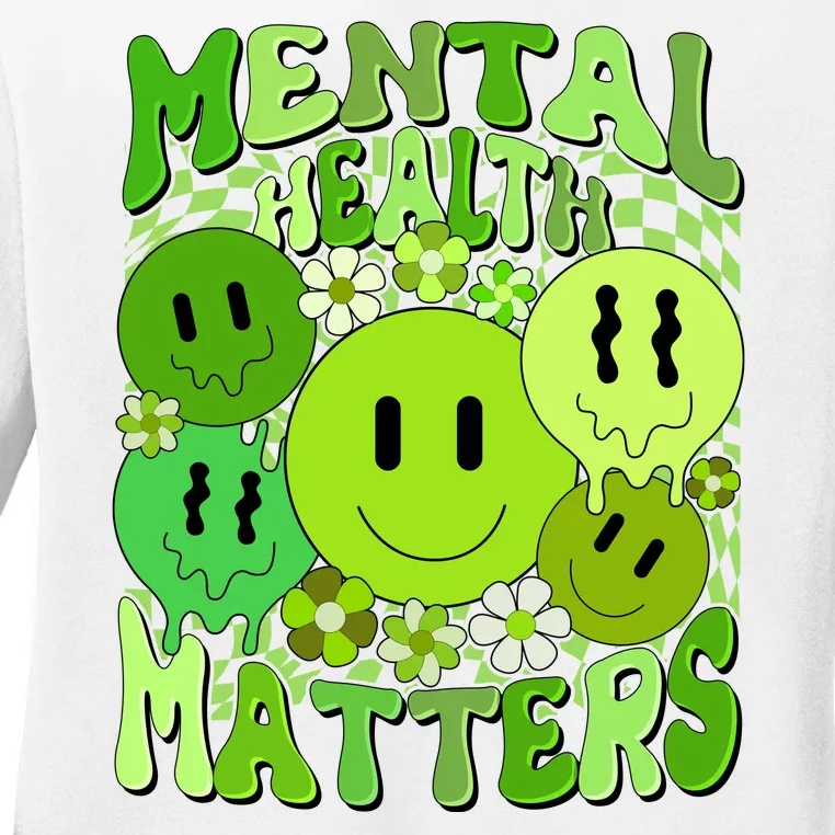 Retro Trippy Mental Health Matters Ladies Long Sleeve Shirt