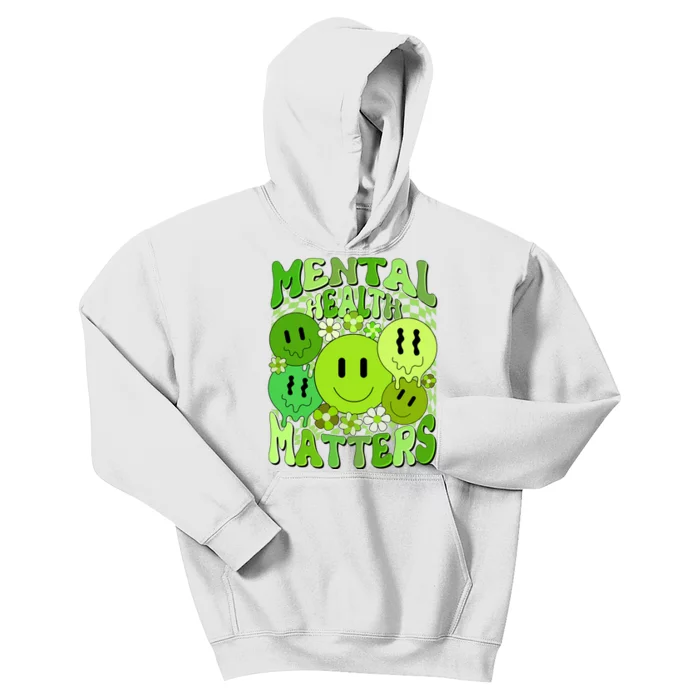 Retro Trippy Mental Health Matters Kids Hoodie