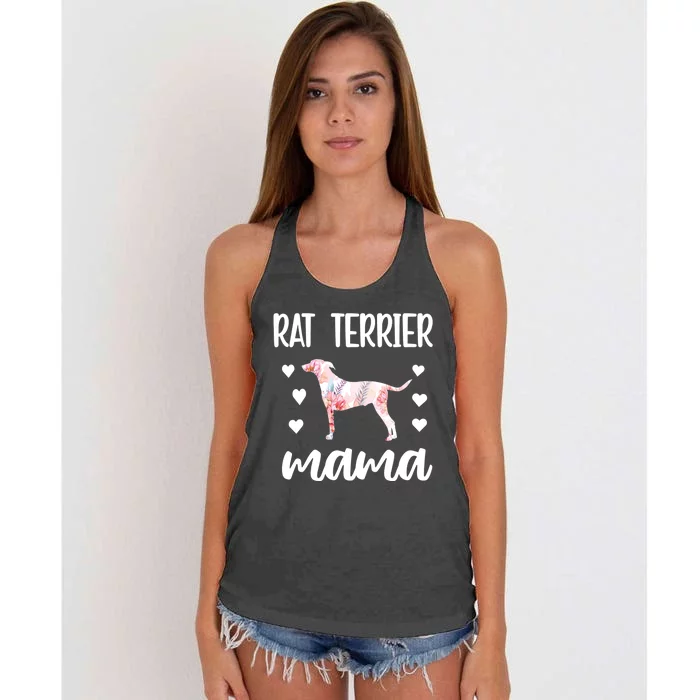 Rat Terrier Mama Rat Terrier Dog Owner Rat Terrier Mom Gift Women's Knotted Racerback Tank