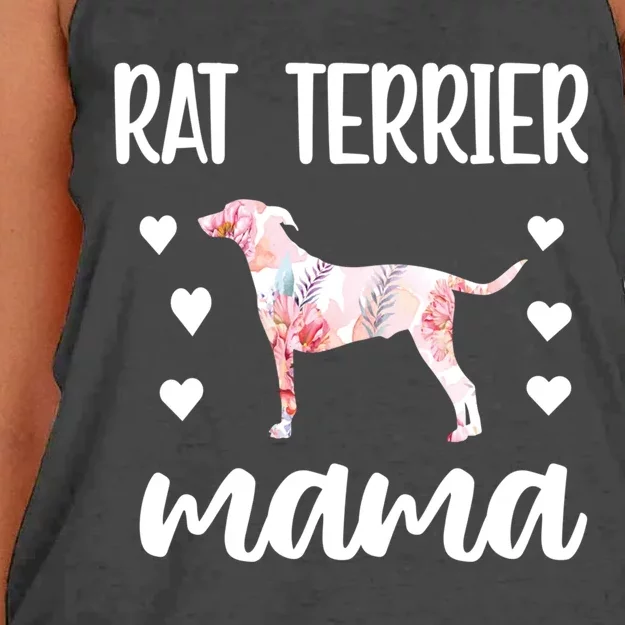 Rat Terrier Mama Rat Terrier Dog Owner Rat Terrier Mom Gift Women's Knotted Racerback Tank