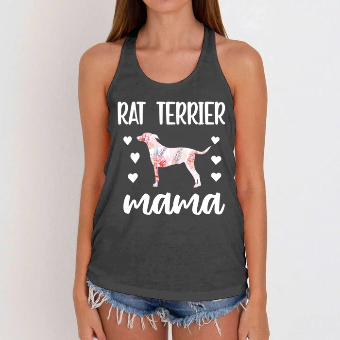 Rat Terrier Mama Rat Terrier Dog Owner Rat Terrier Mom Gift Women's Knotted Racerback Tank