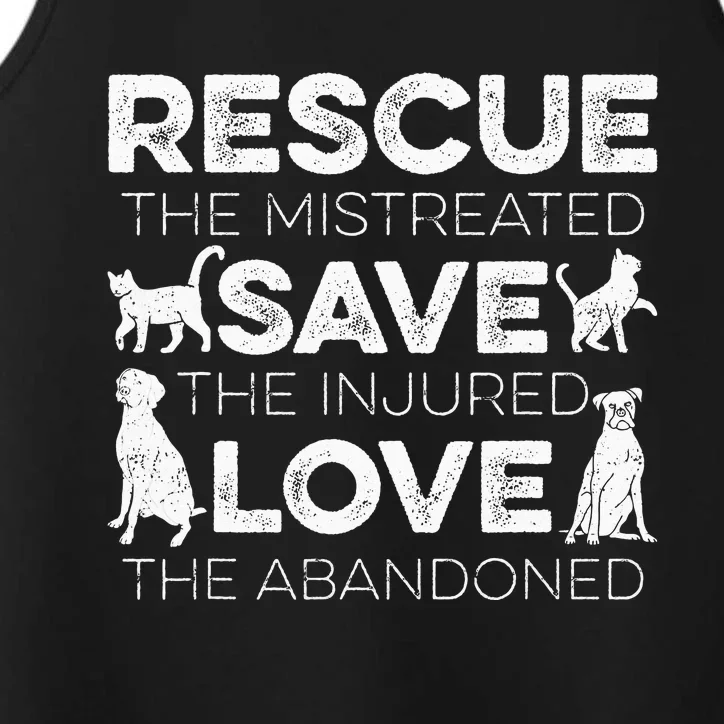 Rescue The Mistreated Save The Injured Love The Performance Tank