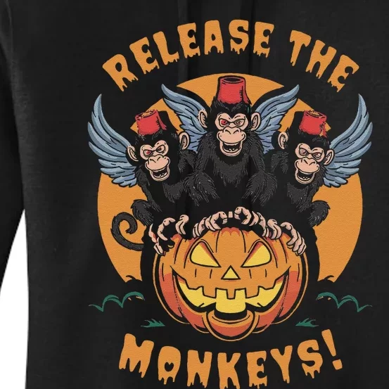 Release The Monkeys Flying Monkeys Halloween Women's Pullover Hoodie