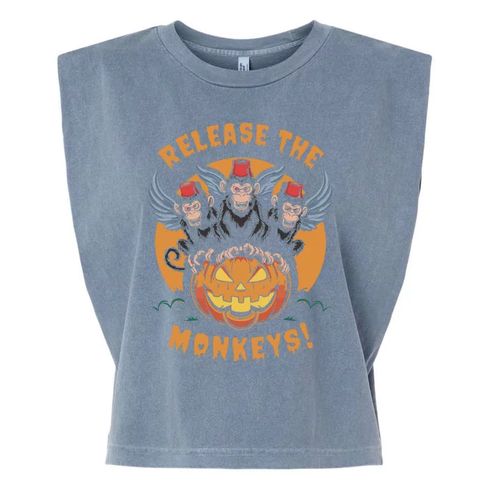 Release The Monkeys Flying Monkeys Halloween Garment-Dyed Women's Muscle Tee