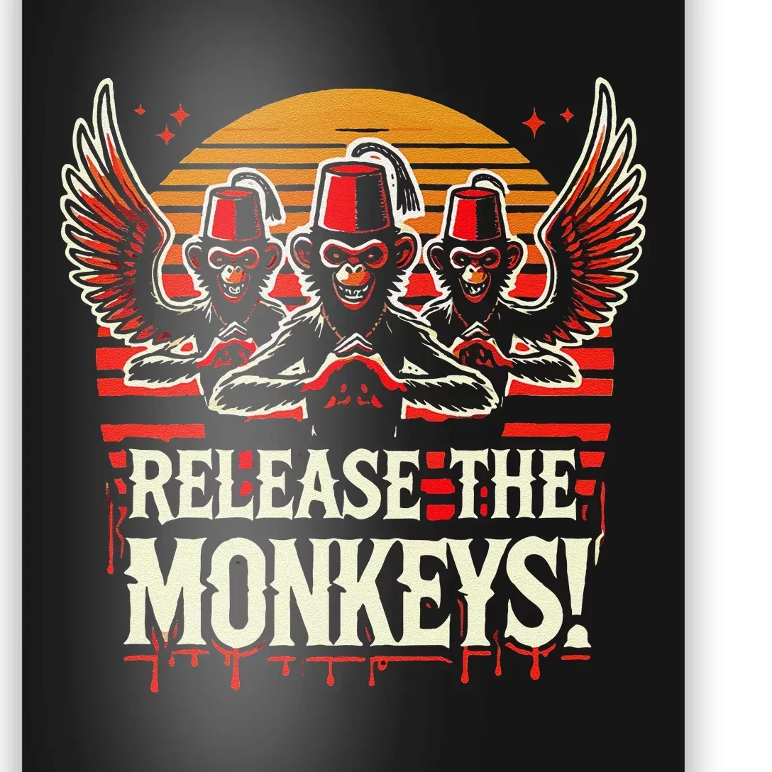 Release The Monkeys Flying Monkeys Halloween Poster