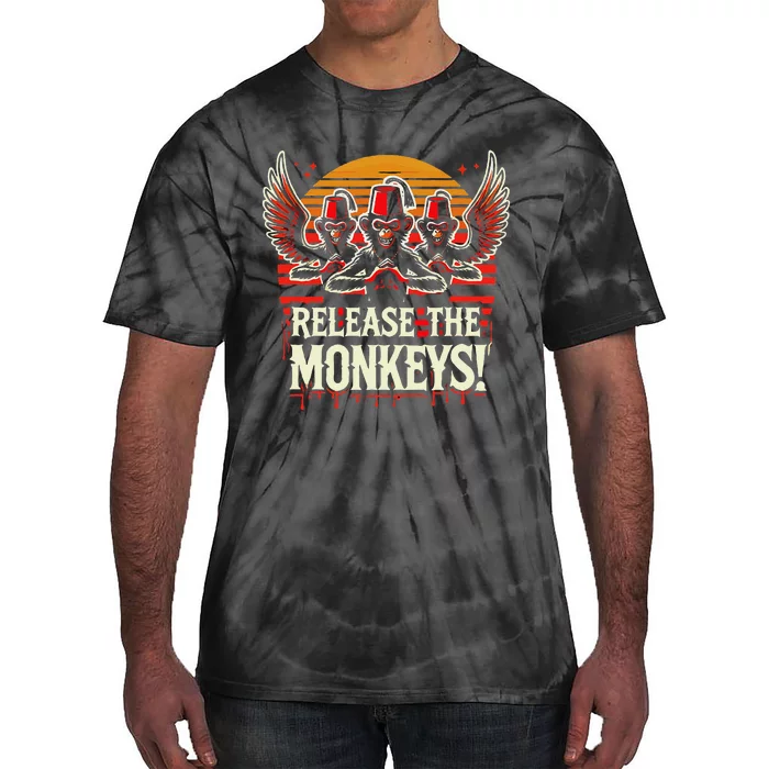 Release The Monkeys Flying Monkeys Halloween Tie-Dye T-Shirt