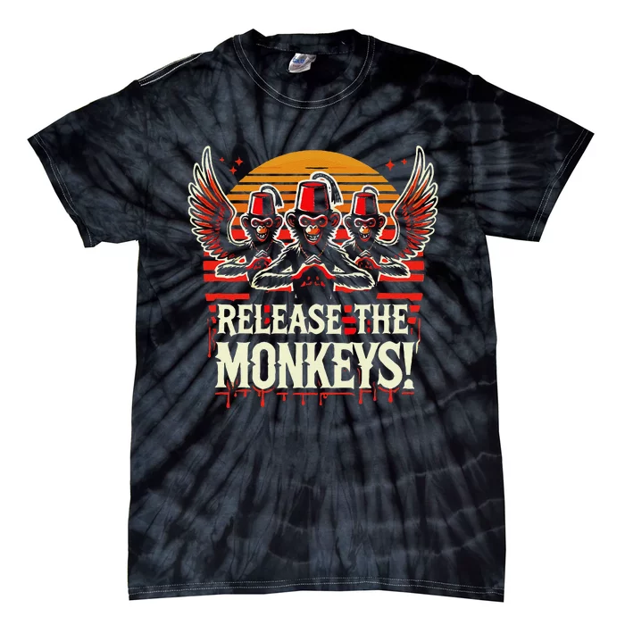 Release The Monkeys Flying Monkeys Halloween Tie-Dye T-Shirt