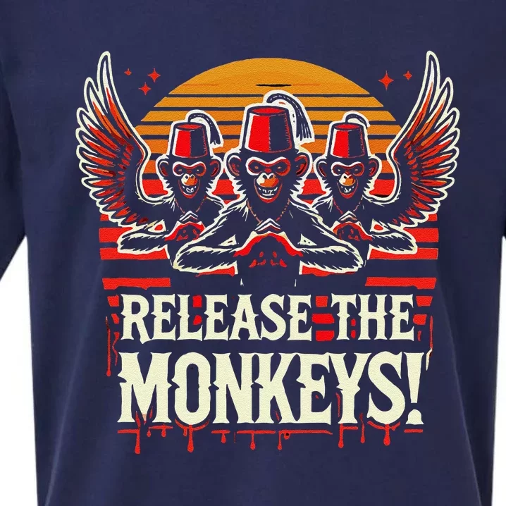 Release The Monkeys Flying Monkeys Halloween Sueded Cloud Jersey T-Shirt