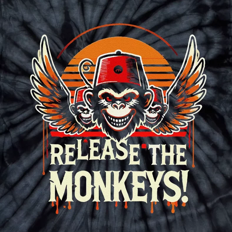 Release The Monkeys Flying Monkeys Halloween Tie-Dye T-Shirt