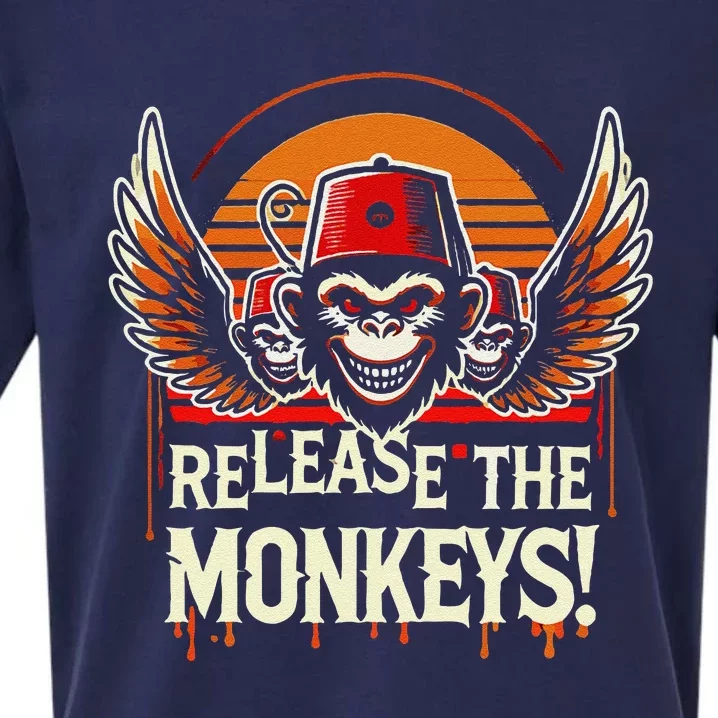 Release The Monkeys Flying Monkeys Halloween Sueded Cloud Jersey T-Shirt