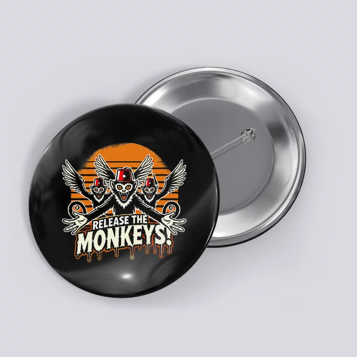 Release The Monkeys Flying Monkeys Halloween Button