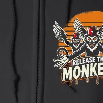 Release The Monkeys Flying Monkeys Halloween Full Zip Hoodie