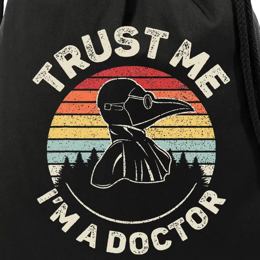 Retro Trust Me IM A Doctor Plague Drawstring Bag