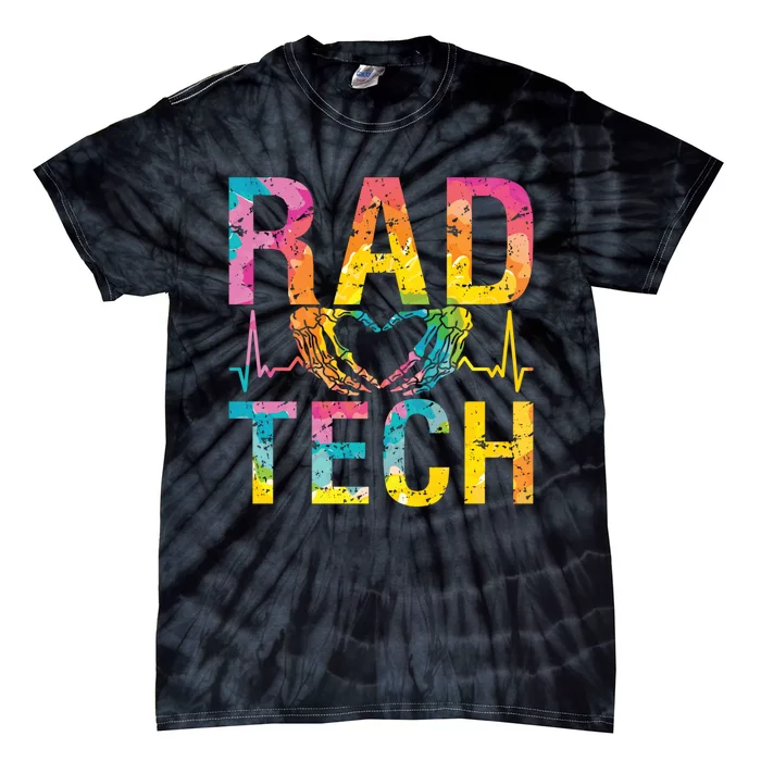 Rad Tech Medicine Technologist Xray Rad Techs Radiology Tie-Dye T-Shirt