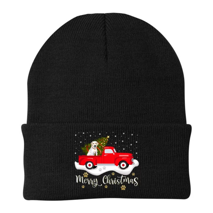 Red Truck Merry Christmas Tree Labrador Retriever Christmas Knit Cap Winter Beanie